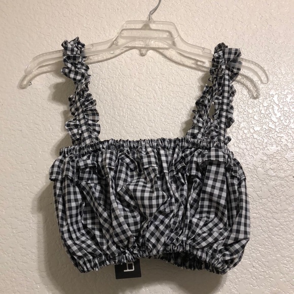 Boohoo Tops - gingham crop top